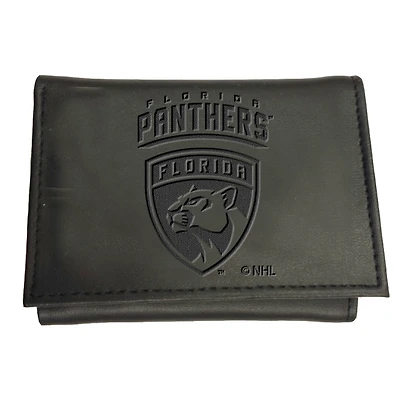 Black Florida Panthers Hybrid Tri-Fold Wallet
