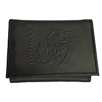 Black Kansas Jayhawks Hybrid Tri-Fold Wallet