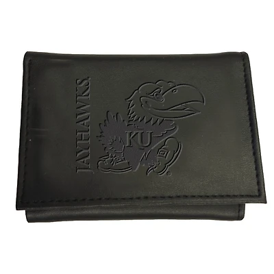 Black Kansas Jayhawks Hybrid Tri-Fold Wallet