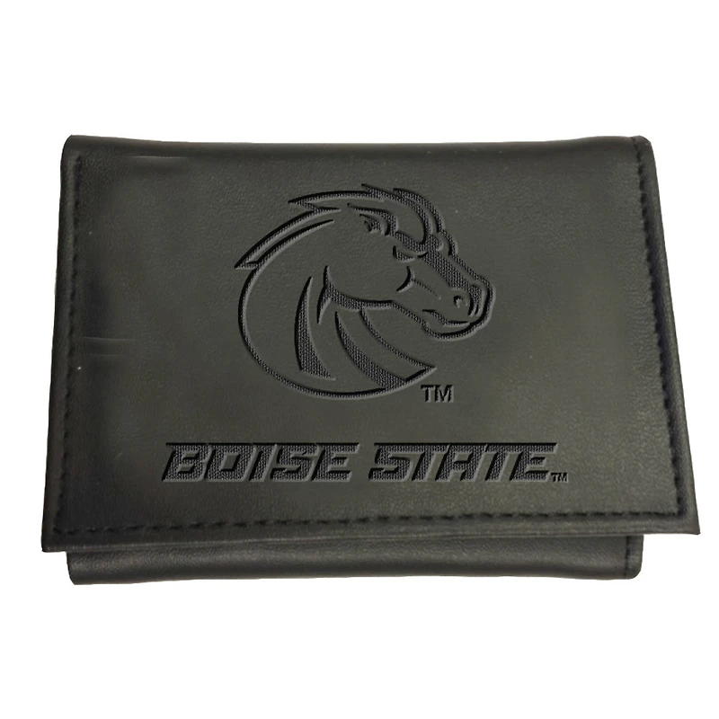 Black Boise State Broncos Hybrid Tri-Fold Wallet
