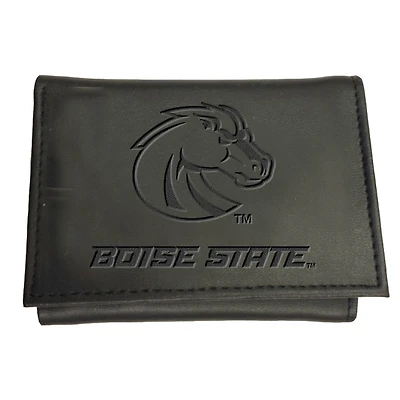 Black Boise State Broncos Hybrid Tri-Fold Wallet