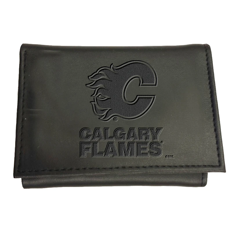 Black Calgary Flames Hybrid Tri-Fold Wallet