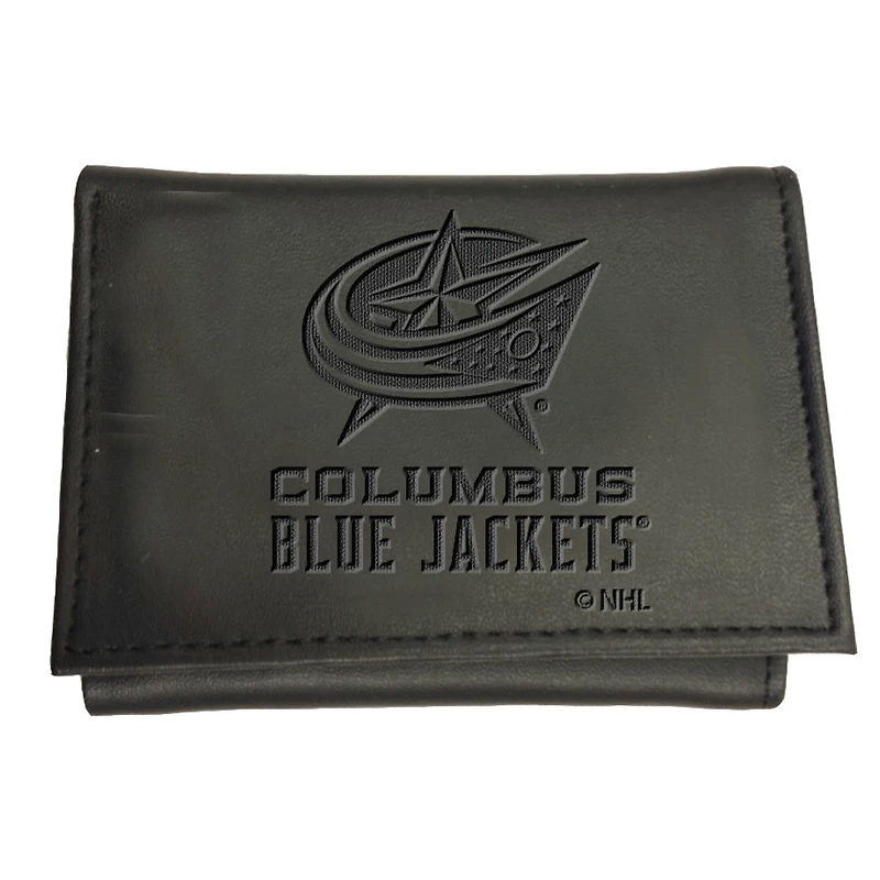 Black Columbus Blue Jackets Hybrid Tri-Fold Wallet