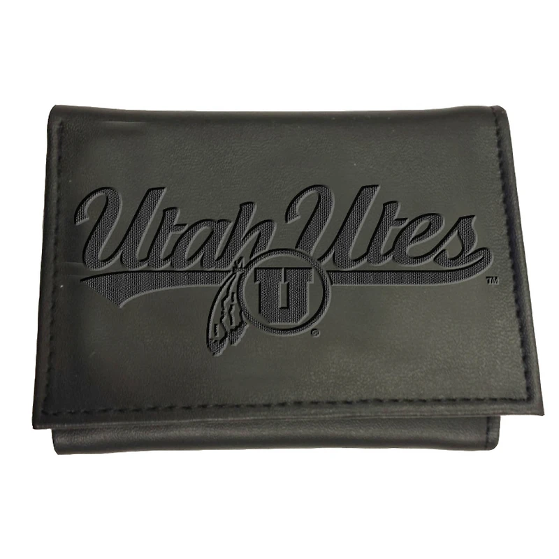 Black Utah Utes Hybrid Tri-Fold Wallet