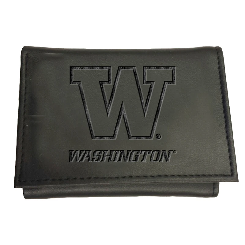 Black Washington Huskies Hybrid Tri-Fold Wallet