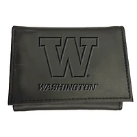 Black Washington Huskies Hybrid Tri-Fold Wallet