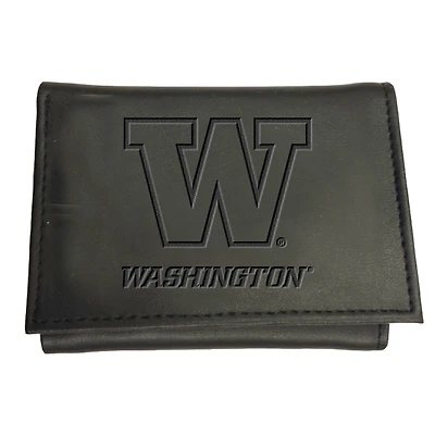 Black Washington Huskies Hybrid Tri-Fold Wallet