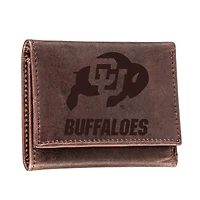 Brown Colorado Buffaloes Leather Tri-Fold Wallet