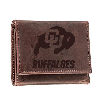 Brown Colorado Buffaloes Leather Tri-Fold Wallet
