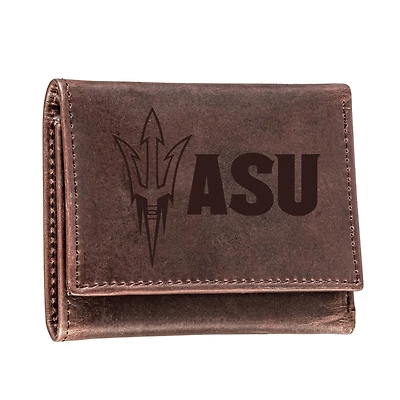 Brown Arizona State Sun Devils Leather Tri-Fold Wallet
