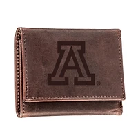 Brown Arizona Wildcats Leather Tri-Fold Wallet