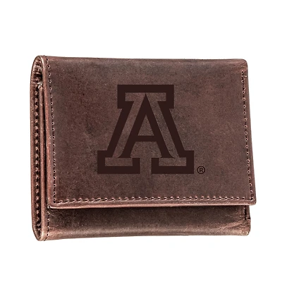 Brown Arizona Wildcats Leather Tri-Fold Wallet