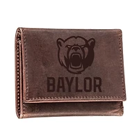 Brown Baylor Bears Leather Tri-Fold Wallet