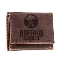 Brown Buffalo Sabres Leather Tri-Fold Wallet