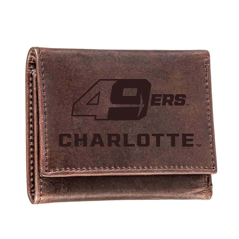 Brown Charlotte 49ers Leather Tri-Fold Wallet