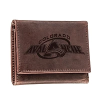 Brown Colorado Avalanche Leather Tri-Fold Wallet