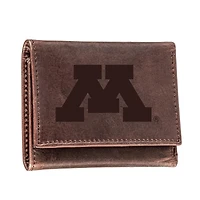 Brown Minnesota Golden Gophers Leather Tri-Fold Wallet