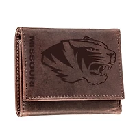 Brown Missouri Tigers Leather Tri-Fold Wallet