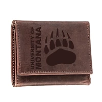 Brown Montana Grizzlies Leather Tri-Fold Wallet