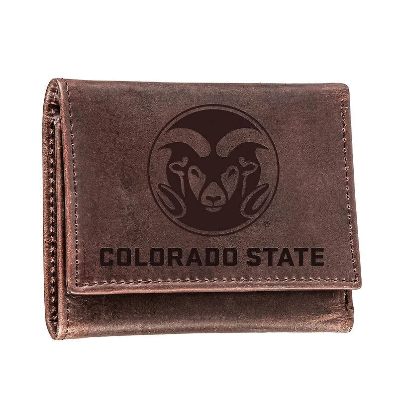 Brown Colorado State Rams Leather Tri-Fold Wallet