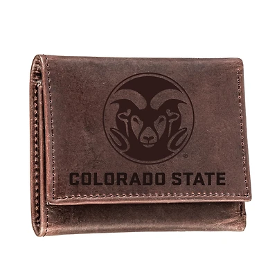 Brown Colorado State Rams Leather Tri-Fold Wallet
