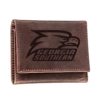 Brown Georgia Southern Eagles Leather Tri-Fold Wallet