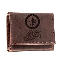 Brown Winnipeg Jets Leather Tri-Fold Wallet