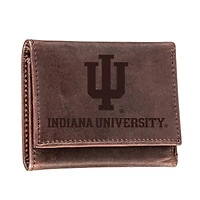 Brown Indiana Hoosiers Leather Tri-Fold Wallet