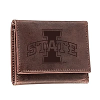 Brown Iowa State Cyclones Leather Tri-Fold Wallet