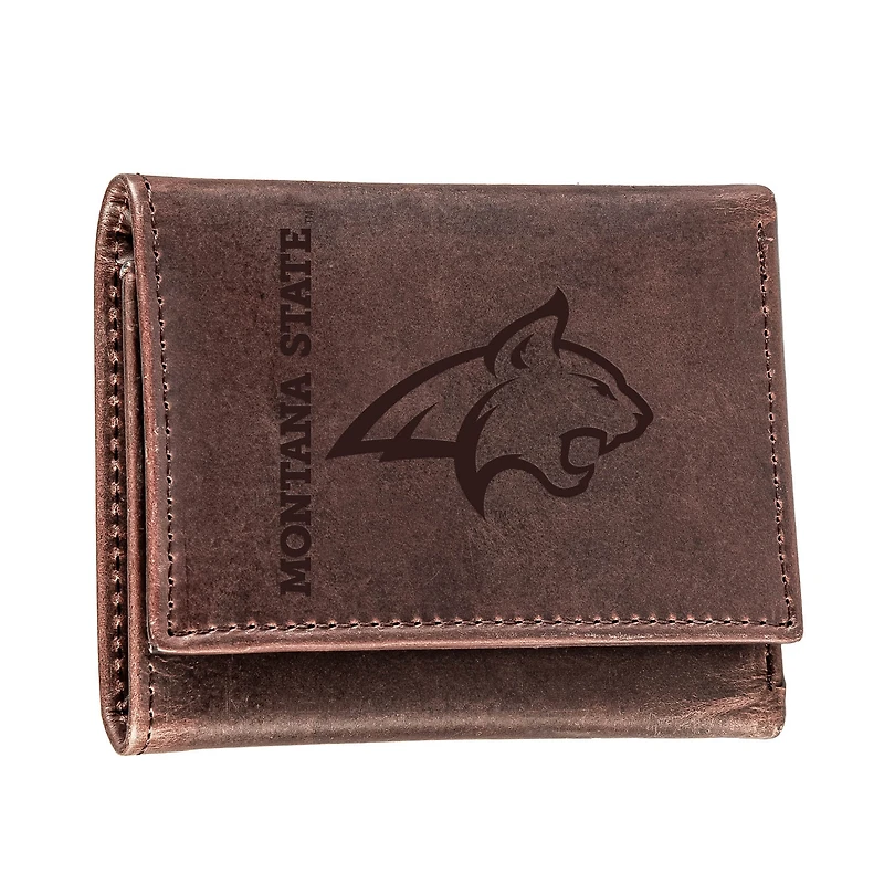 Brown Montana State Bobcats Leather Tri-Fold Wallet
