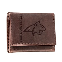 Brown Montana State Bobcats Leather Tri-Fold Wallet