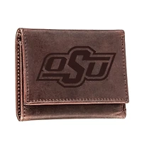 Brown Oklahoma State Cowboys Leather Tri-Fold Wallet