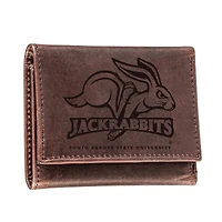 Brown South Dakota State Jackrabbits Leather Tri-Fold Wallet