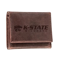 Brown Kansas State Wildcats Leather Tri-Fold Wallet