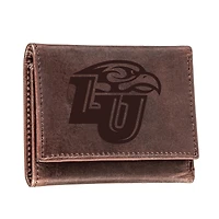 Brown Liberty Flames Leather Tri-Fold Wallet