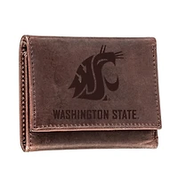 Brown Washington State Cougars Leather Tri-Fold Wallet