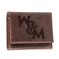 Brown William & Mary Tribe Leather Tri-Fold Wallet