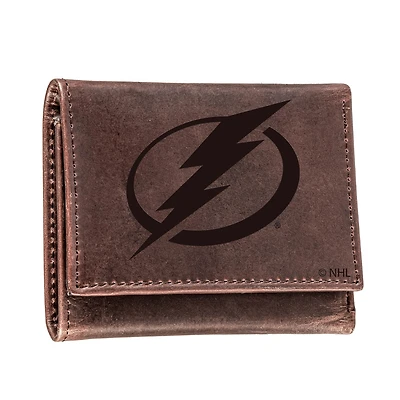 Brown Tampa Bay Lightning Leather Tri-Fold Wallet
