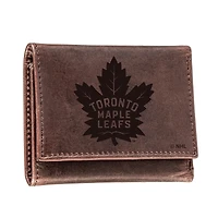Brown Toronto Maple Leafs Leather Tri-Fold Wallet