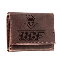 Brown UCF Knights Leather Tri-Fold Wallet