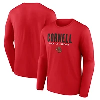 Men's Red Cornell Big Red Authentic Pick-A-Sport Long Sleeve T-Shirt