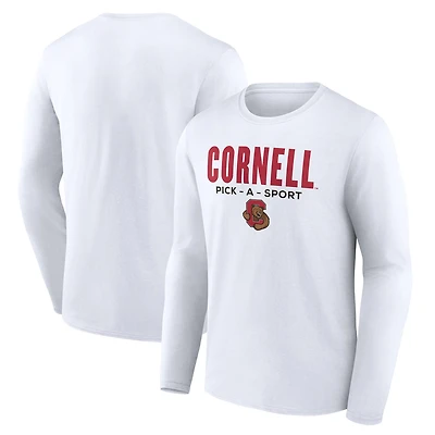 Men's White Cornell Big Red Authentic Pick-A-Sport Long Sleeve T-Shirt