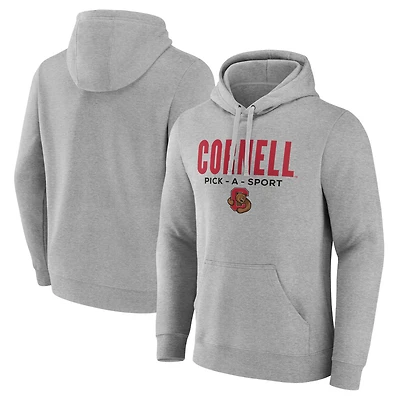 Men's Gray Cornell Big Red Authentic Pick-A-Sport Pullover Hoodie