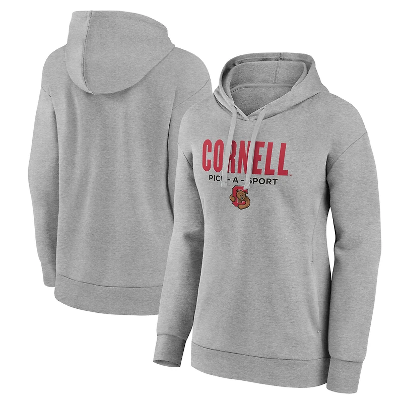 Women's Gray Cornell Big Red Authentic Pick-A-Sport Pullover Hoodie