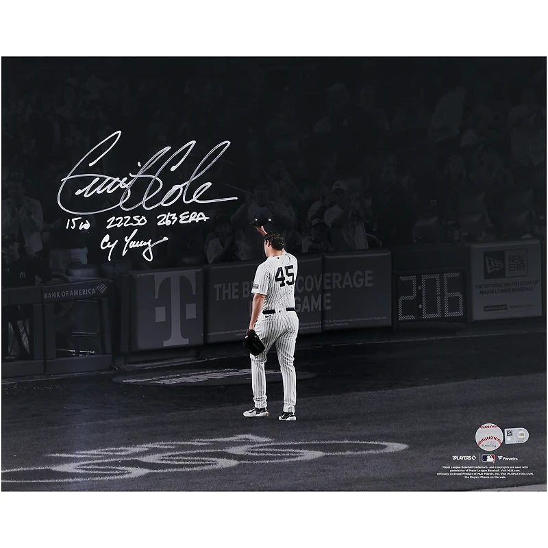 Gerrit Cole New York Yankees Autographed 16" x 20" White Jersey Pitching Photograph with Multiple Inscriptions - Limited Edition of 23
