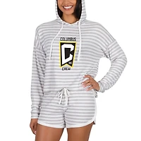 Women's Concepts Sport Cream Columbus Crew Visibility Long Sleeve Hoodie Top & Shorts Set