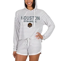 Women's Concepts Sport Cream Houston Dynamo FC Visibility Long Sleeve Hoodie Top & Shorts Set