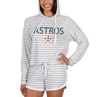 Women's Concepts Sport  Cream Houston Astros Visibility Long Sleeve Hoodie Top & Shorts Set