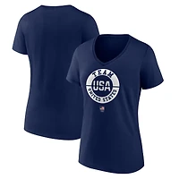 Women's Fanatics Navy Team USA V-Neck T-Shirt