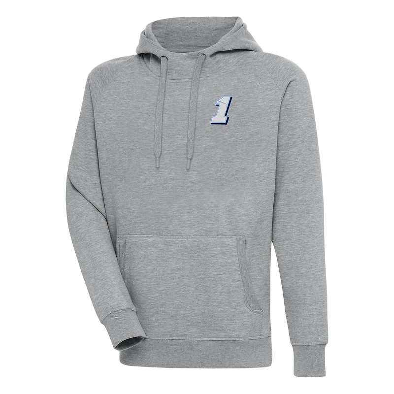 Men's Antigua  Heather Gray Ross Chastain Victory Pullover Hoodie